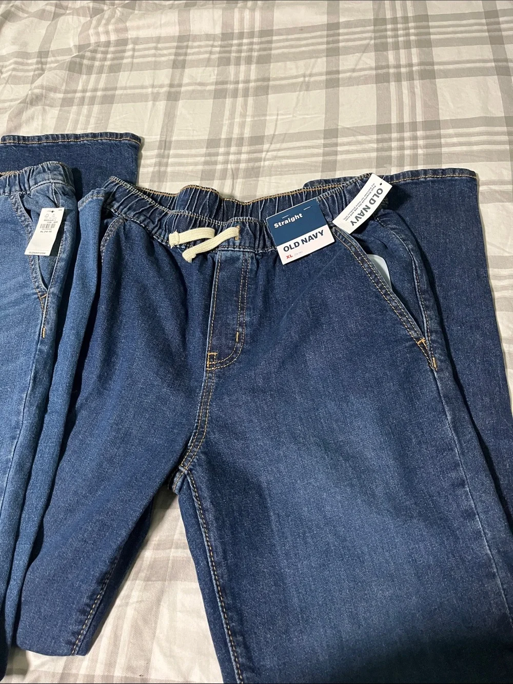 Old Navy Boys  Straight Elastic-Waist Jeans — Dark Blue & Medium Blue Set